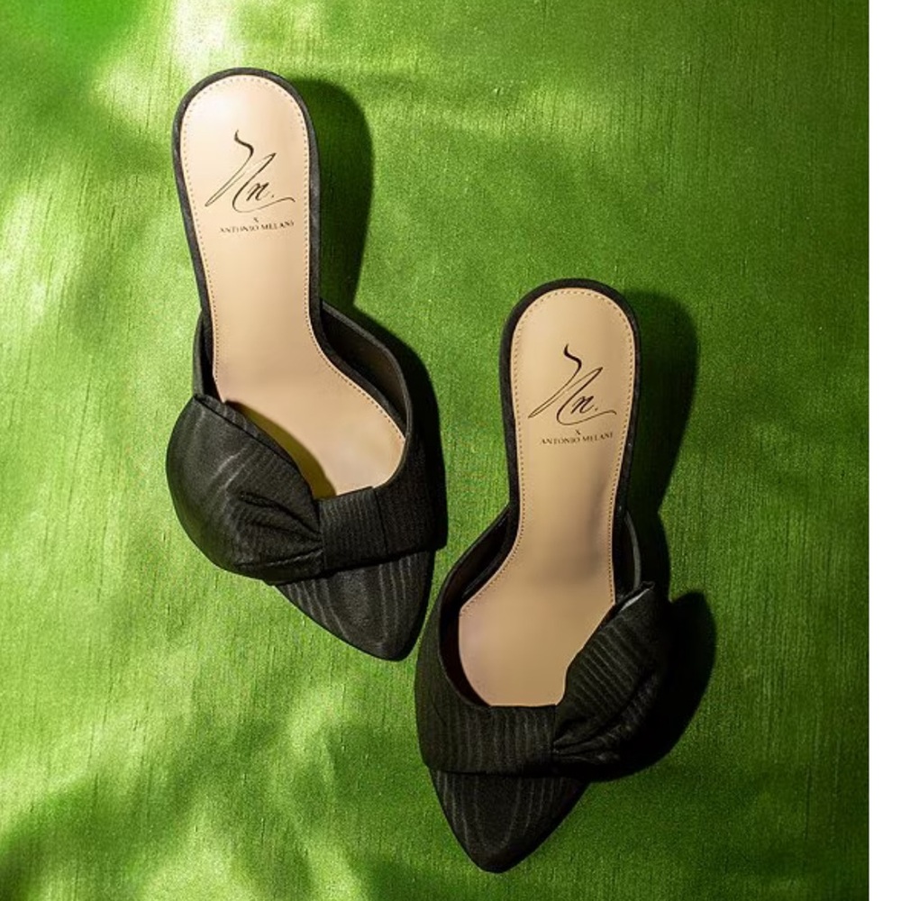 Antonio Melani x The Nat Note Julieta Textured Bow Detail Dress Slide